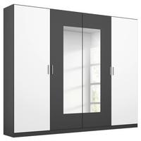 Drehtürenschrank Mit Spiegel 226cm Borneo, Weiß/Grau - Weiß/Grau, Basics, Holzwerkstoff (226/210/54cm) - Rauch Möbel