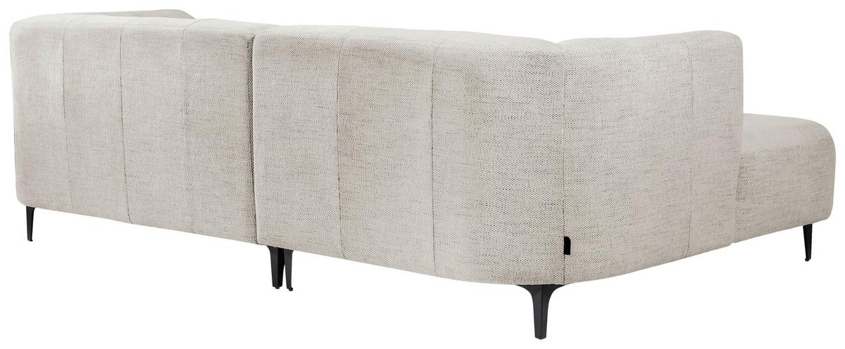 Ecksofa Lou Creme/Schwarz, 158 cm - Creme/Schwarz, Design, Textil (158/247cm) - MID.YOU
