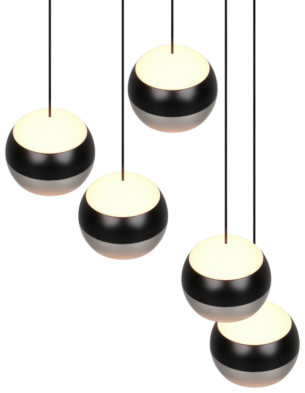 Led-hängeleuchte 344430507 Orbit - Schwarz/Nickelfarben, Design, Metall (30/150cm) - Trio Leuchten