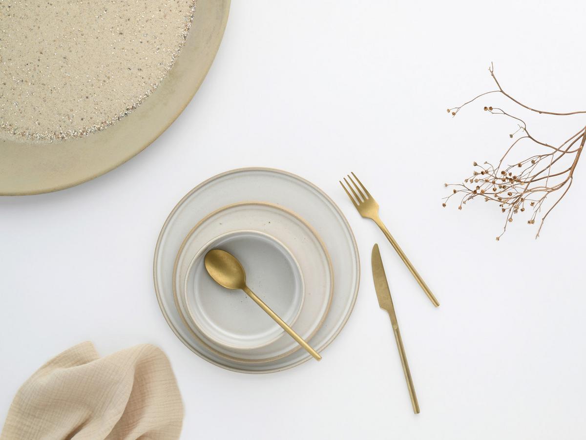 Desserttellerset Fututro Weiß, Beige L: 21,5 cm - Beige/Weiß, Basics, Keramik (21,5/21,55/13cm) - Creatable