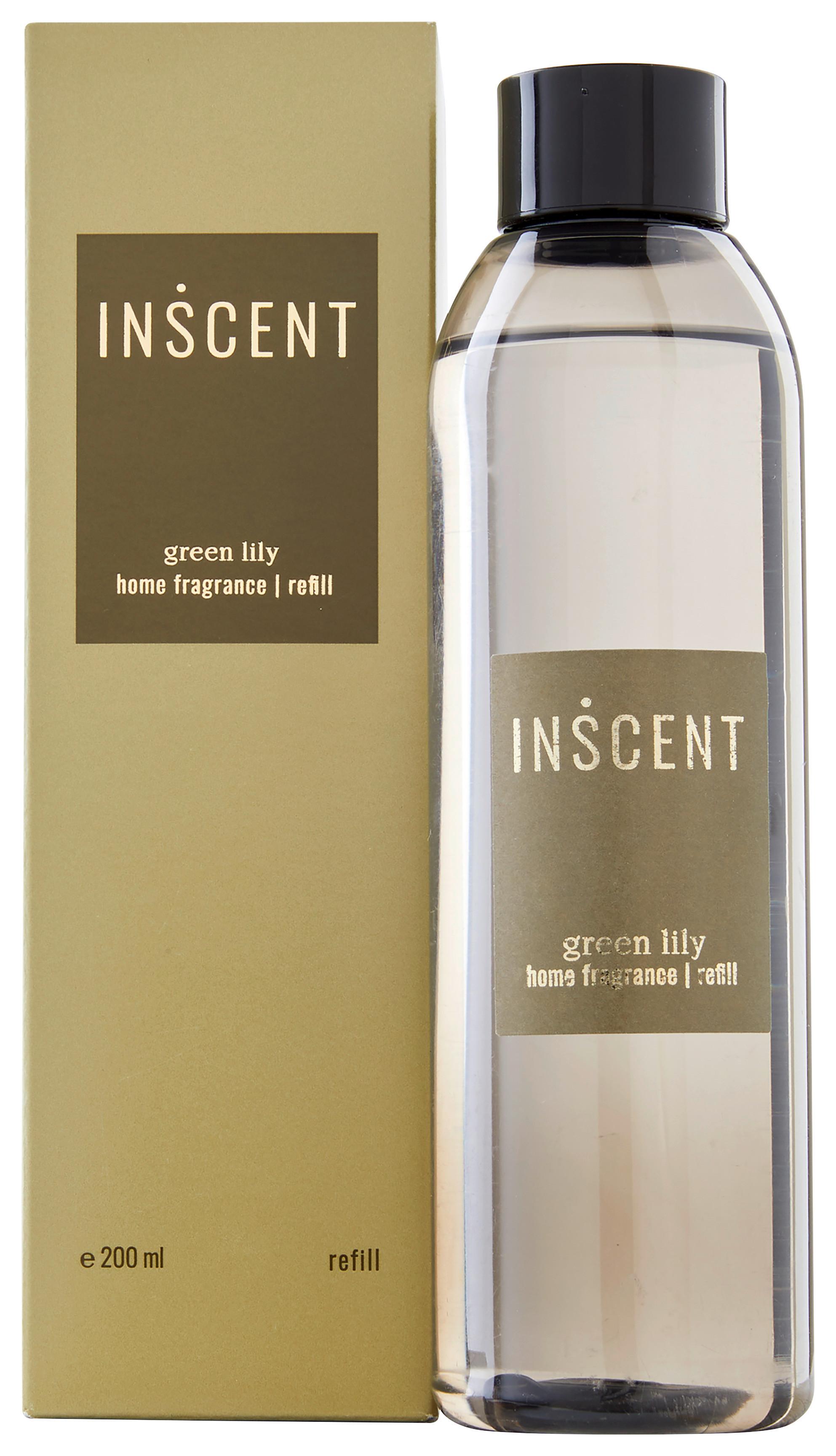 Náplň do izbovej vône Green Lily, 200ml - číra/tmavozelená, Design, plast (200ml) - Inscent