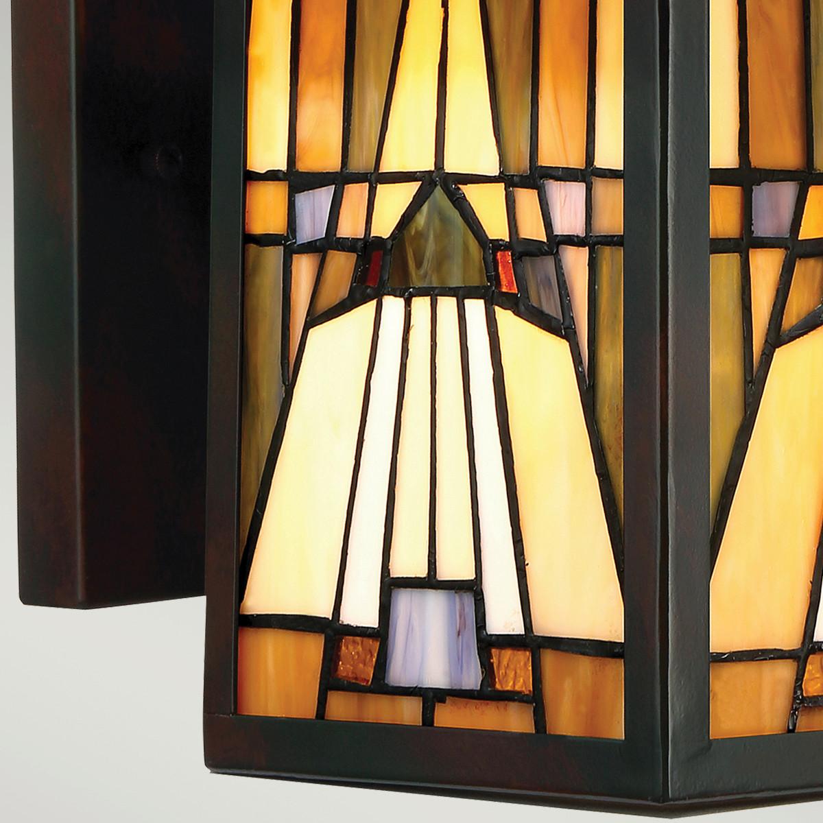 Außenwandleuchte 60 Watt Metall Glas, Wandmontage - Bronzefarben, KONVENTIONELL, Glas/Metall (21.5/31.4/26.1cm) - Elstead Lighting