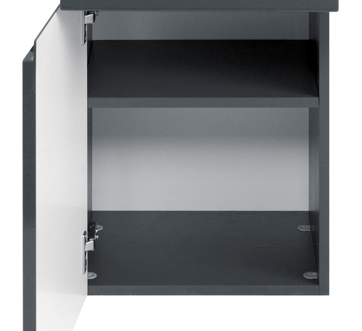 Midischrank Mit Soft-Close Cardiff 40cm, Graphit Dekor - Graphitfarben, Design, Holzwerkstoff (40/130/35cm) - Held