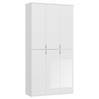 Drehtürenschrank 91 cm Projekt, Weiß Hochglanz - Weiß Hochglanz/Weiß, MODERN, Holzwerkstoff (91/193/34cm) - MID.YOU