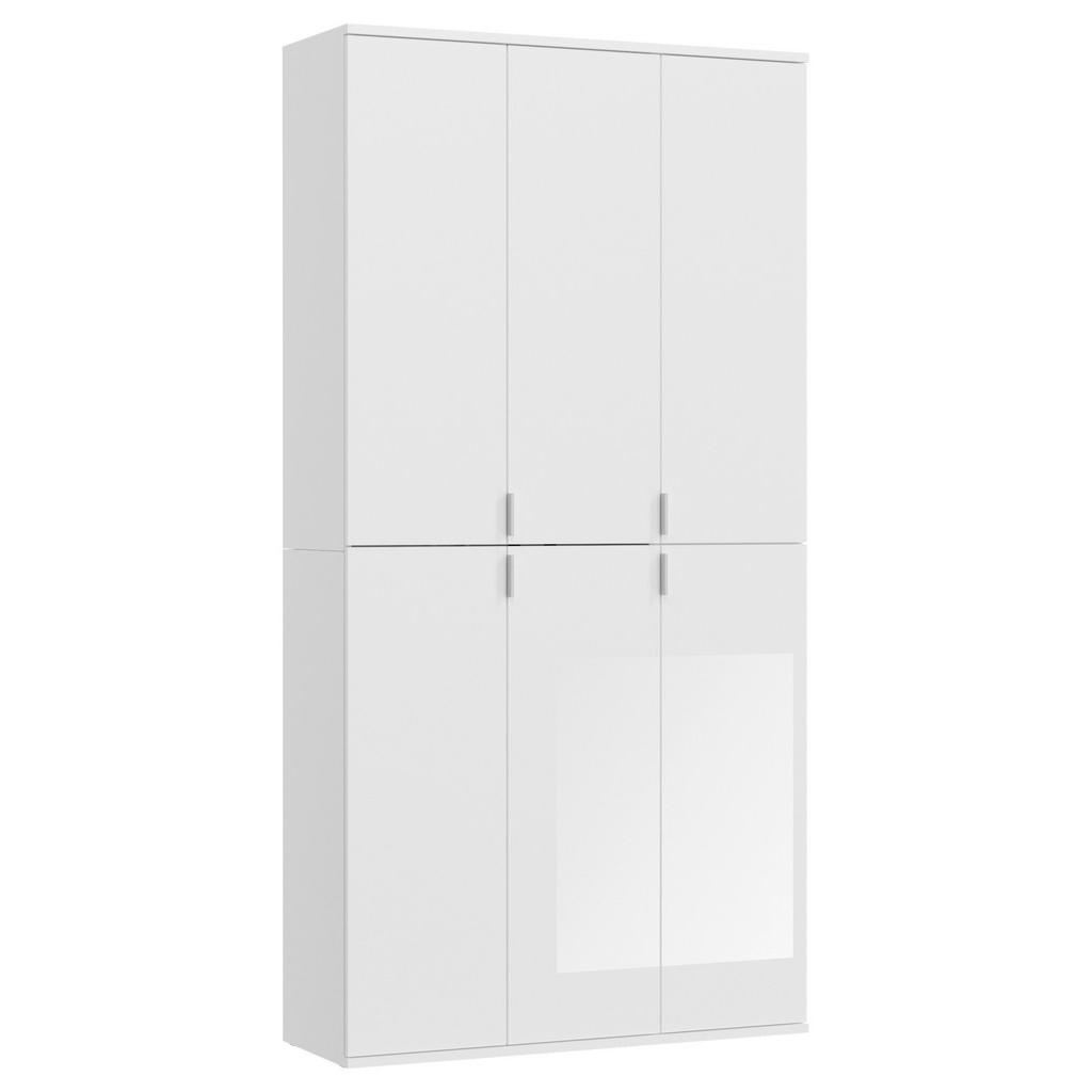 Drehtürenschrank 91 cm Projekt, Weiß Hochglanz