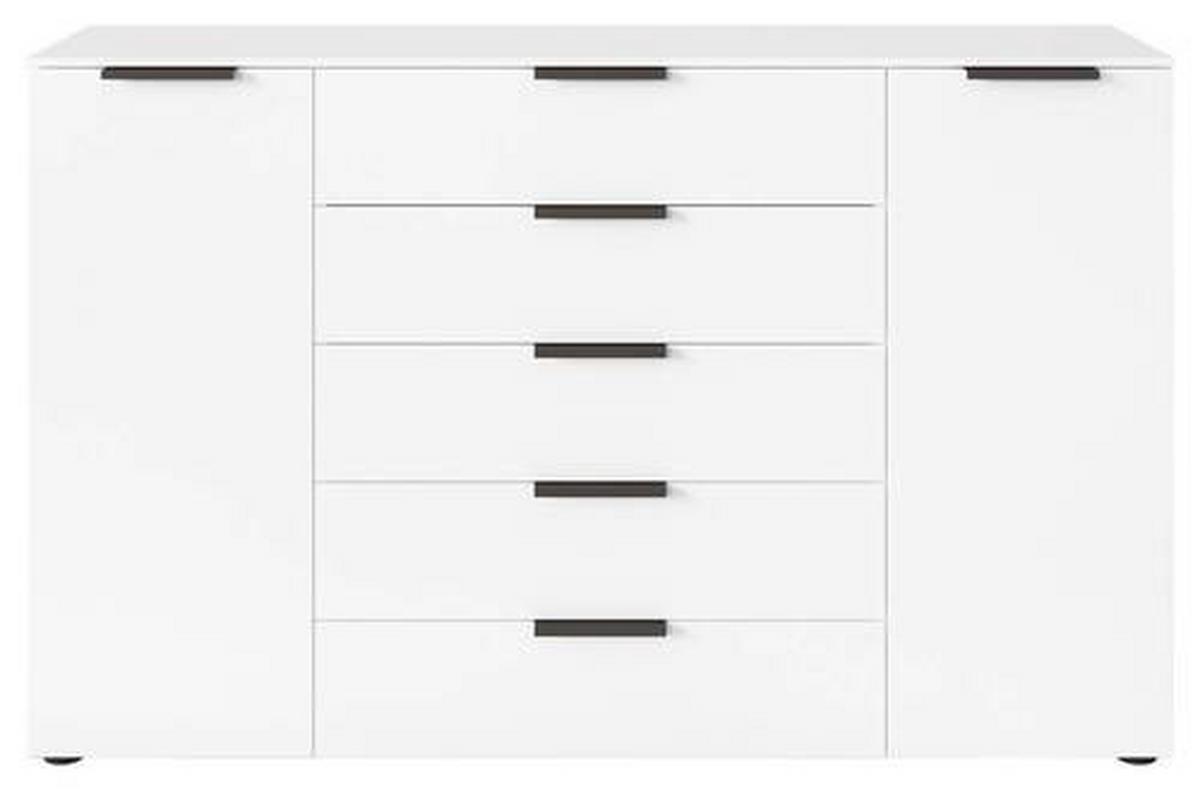 Kommode Flipp Weiß/graphitfarben B: 160 Cm - Schwarz/Graphitfarben, MODERN, Holzwerkstoff (160/100/42cm) - Rauch Möbel