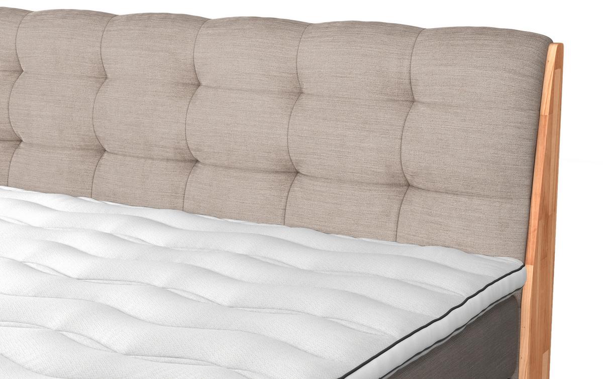 Boxspringbett Boxspring Bed Melissa - Creme/Schwarz, Natur, Textil (160/200cm)