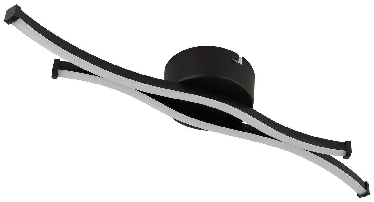 STROPNÍ LED SVÍTIDLO LOREN - černá/opál, Moderní, kov/plast (47,6/10/5,6cm) - Mömax