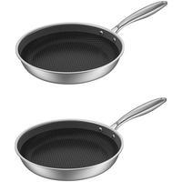 Sada pánví Ø 24 a Ø 28cm - barvy nerez oceli, Konvenční, kov - Mömax