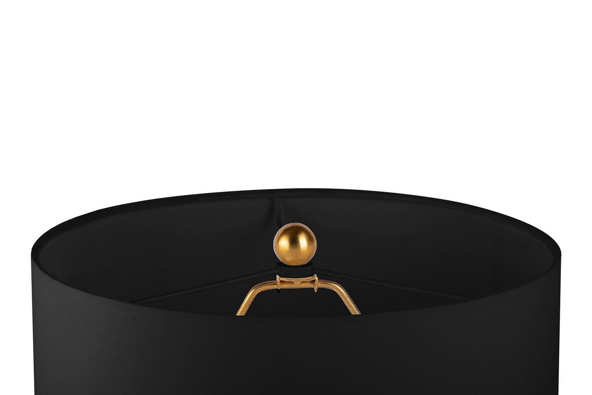 Stehleuchte Ceres 200 Schwarz/gold B: 30,5 Cm - Goldfarben/Schwarz, Basics, Textil/Stein (30,5/127cm) - Kayoom