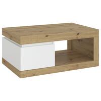 Couchtisch Luci Weiß Eiche Artisan/Weiß B: 110 cm - Weiß/Eiche Artisan, Trend, Holzwerkstoff/Kunststoff (110/50,3/70cm) - MID.YOU