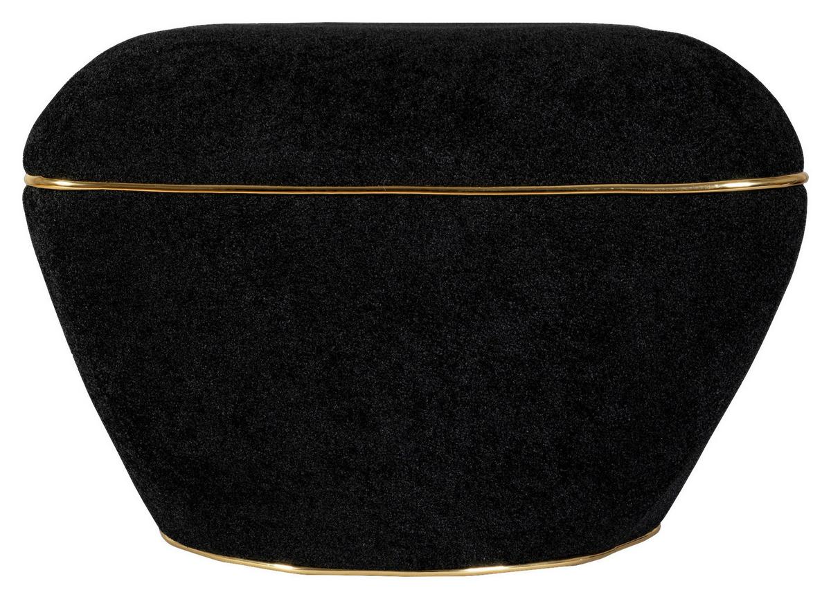 Hocker Contessa Schwarz/Goldfarben D: 60 cm - Goldfarben/Schwarz, Design, Textil (60/42,5cm) - Kayoom