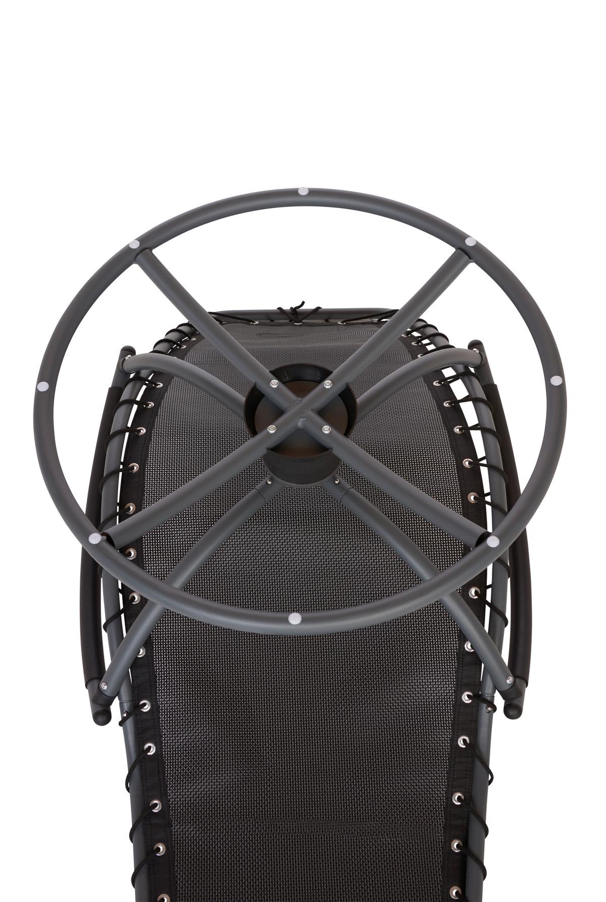 Bäderliege Sunny Stahl, Textilene Mit Kissen - Schwarz, MODERN, Textil/Metall (168/77/85cm) - Luca Bessoni