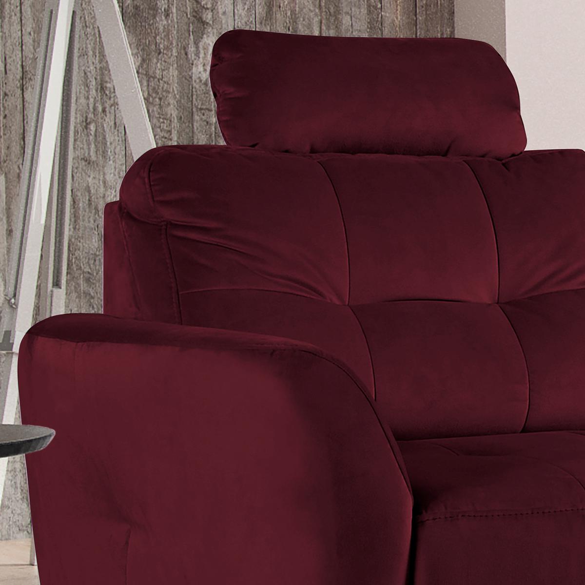 Ecksofa Nordic, Rot S: 238x168 cm - Buchefarben/Rot, Design, Textil (238/168cm) - Livetastic