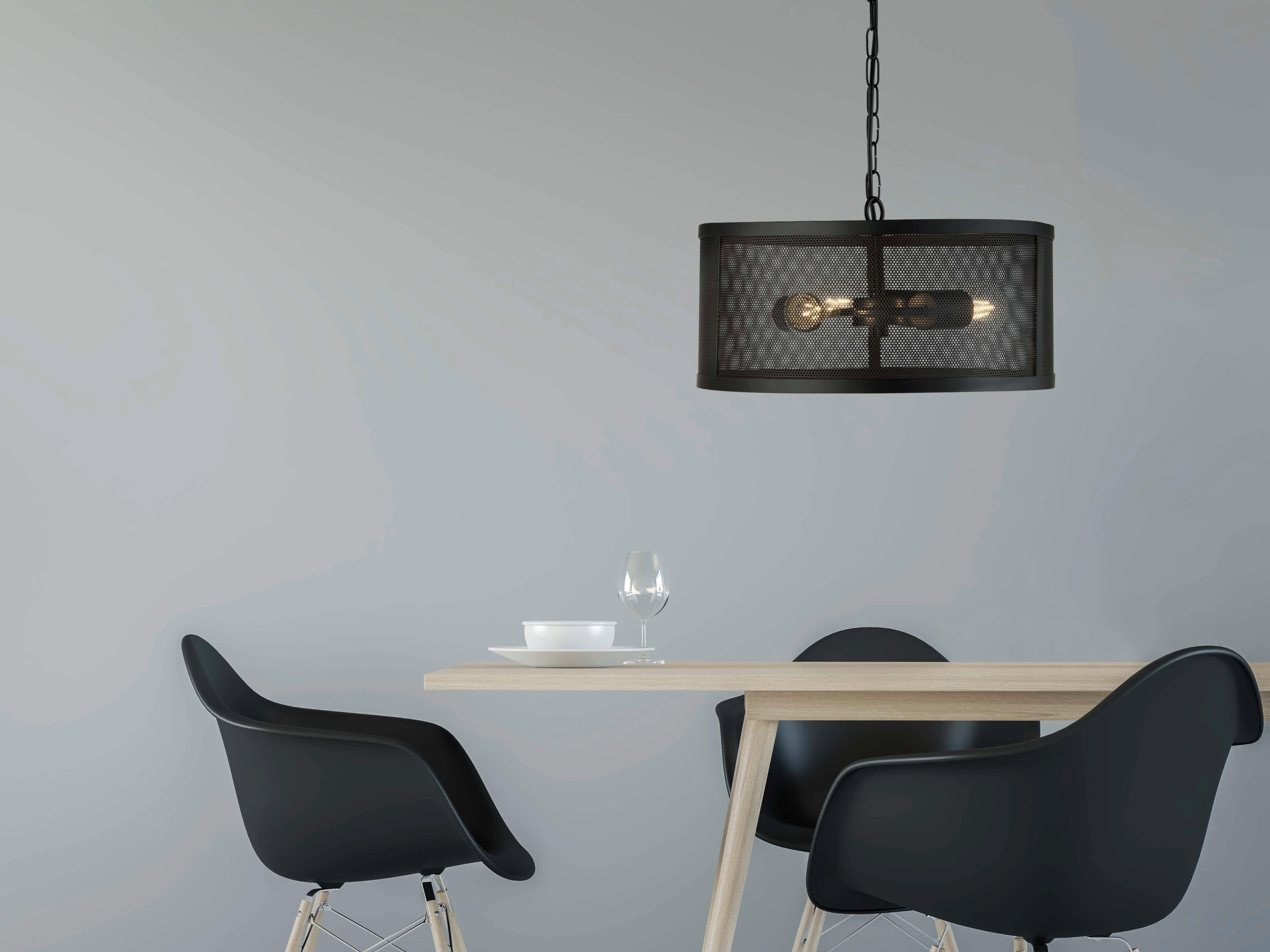 Hängeleuchte Fishnet H: 150 cm 3-Flammig, höhenverstellbar - Schwarz, LIFESTYLE, Metall (45/150cm)