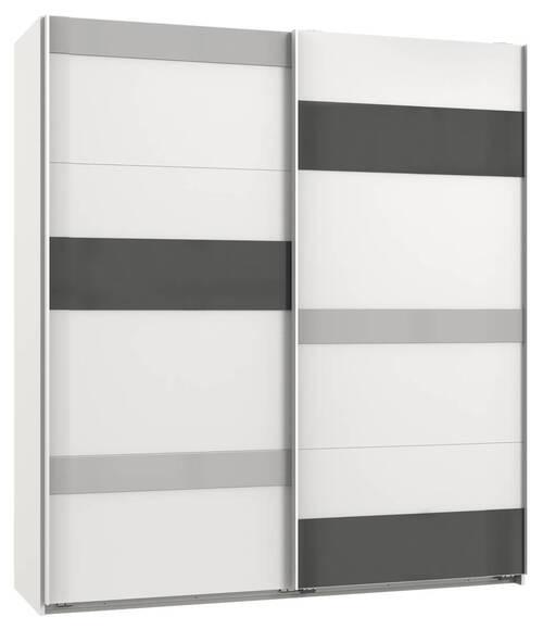 Monaco Grau/weiß B: 180 Cm Monaco - Hellgrau/Weiß, MODERN, Glas/Holzwerkstoff (180/210/65cm) - MID.YOU
