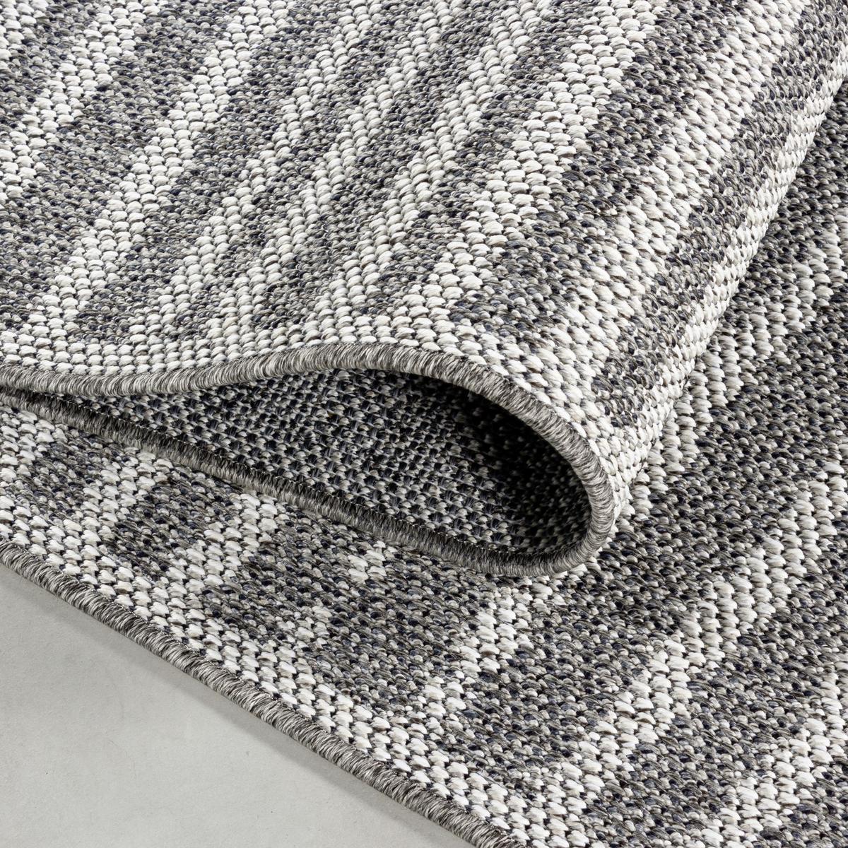 Flachwebteppich Aruba - Grau, Design, Textil (60/100cm)