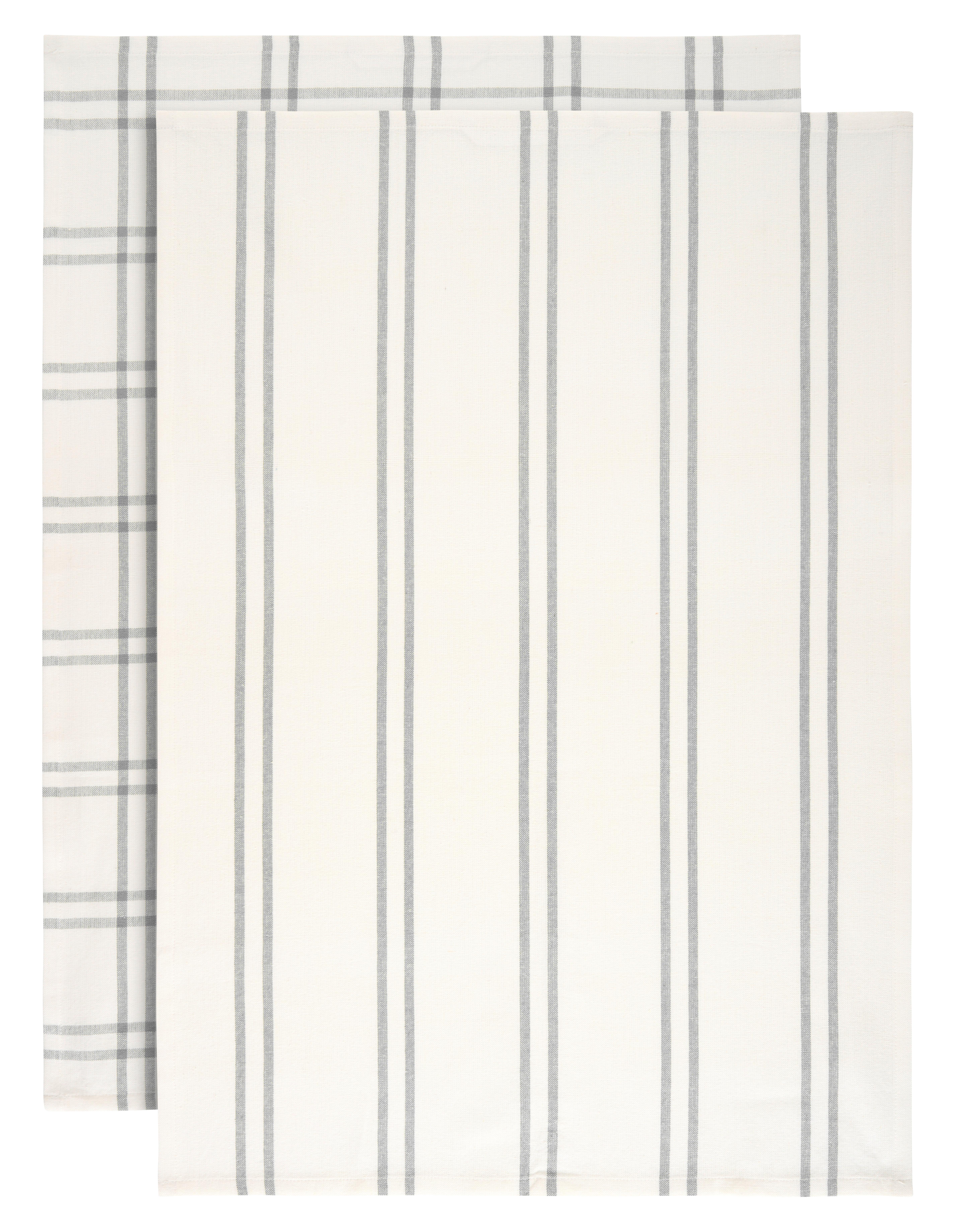 Sada utěrek Alice, 50/70cm, bílá/antracit - bílá/antracitová, Konvenční, textil (50/70cm) - Mömax