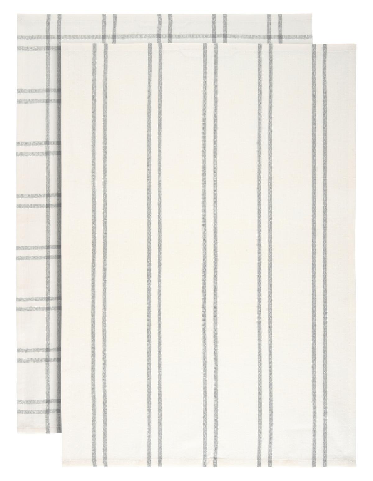 Sada utěrek Alice, 50/70cm, bílá/antracit - bílá/antracitová, Konvenční, textil (50/70cm) - Mömax