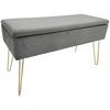 Hockerbank Scarlett Vlies Grau H: 42 cm inkl. Stauraum - Goldfarben/Grau, Design, Textil (75/42/30cm) - Echtwerk