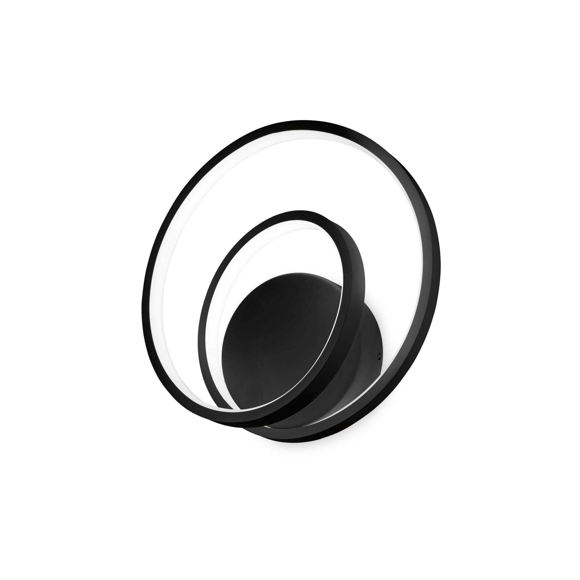LED-Wandleuchte Nero Schwarz B: 30 cm - Schwarz, Design, Kunststoff/Metall (29/30/8cm) - Ideal Lux