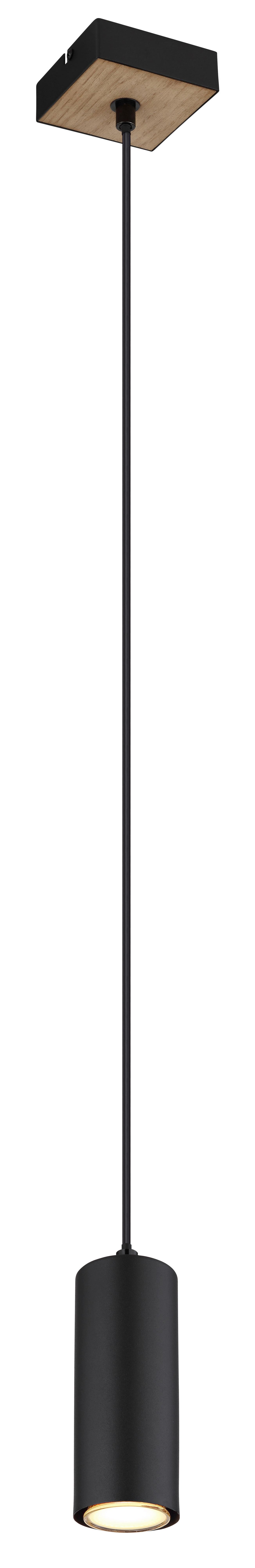 Hängeleuchte 57911hbw - Dunkelbraun/Schwarz, Design, Holzwerkstoff/Kunststoff (9/9/120cm) - Globo