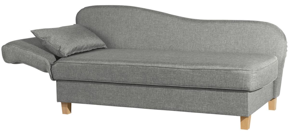 Recamiere Selma Hellgrau Links mit Bettkasten+schlaffunktion - Buchefarben/Hellgrau, Design, Textil (190/88/82cm) - Max Winzer