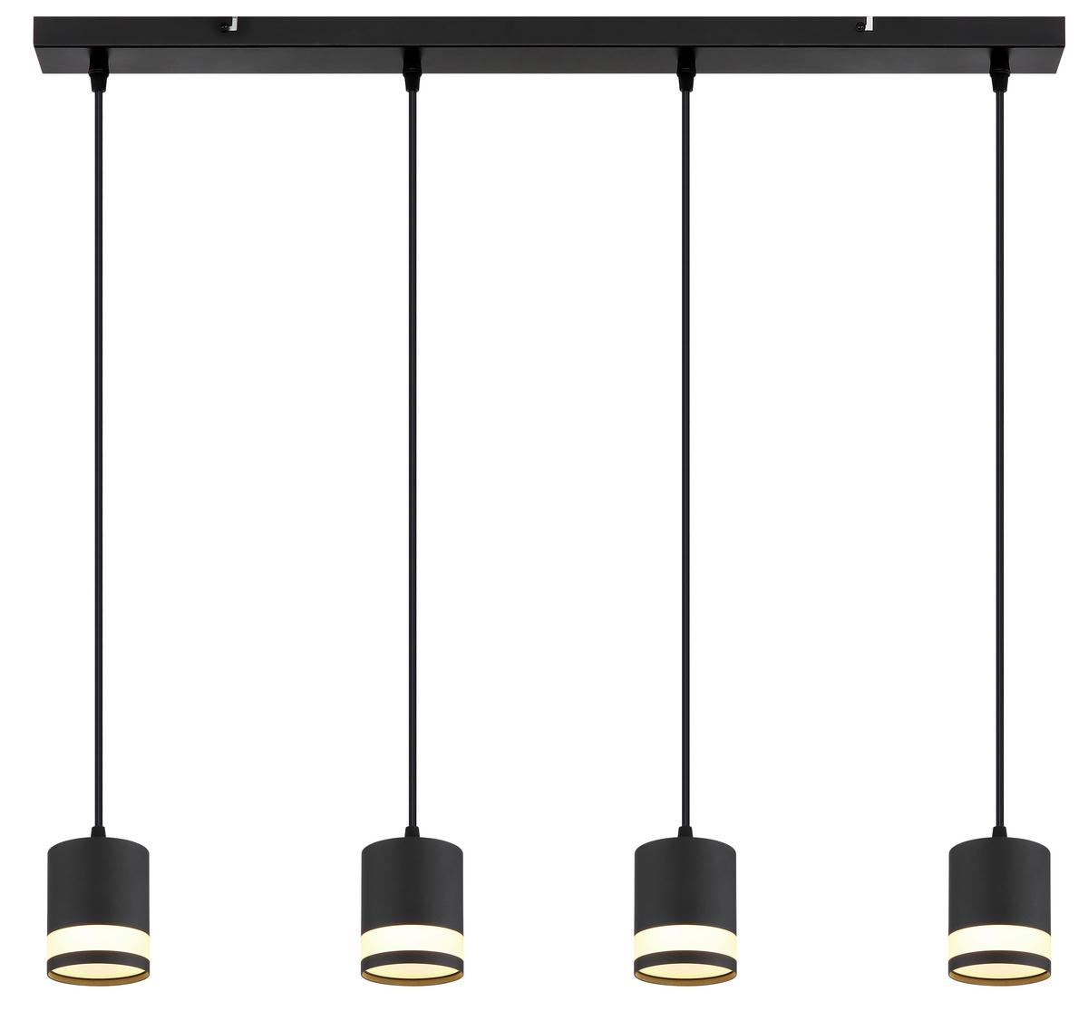Led Függőlámpa 57852-4h Lucero - fekete/fehér, Design, műanyag/fém (80/8,2/120cm) - Globo