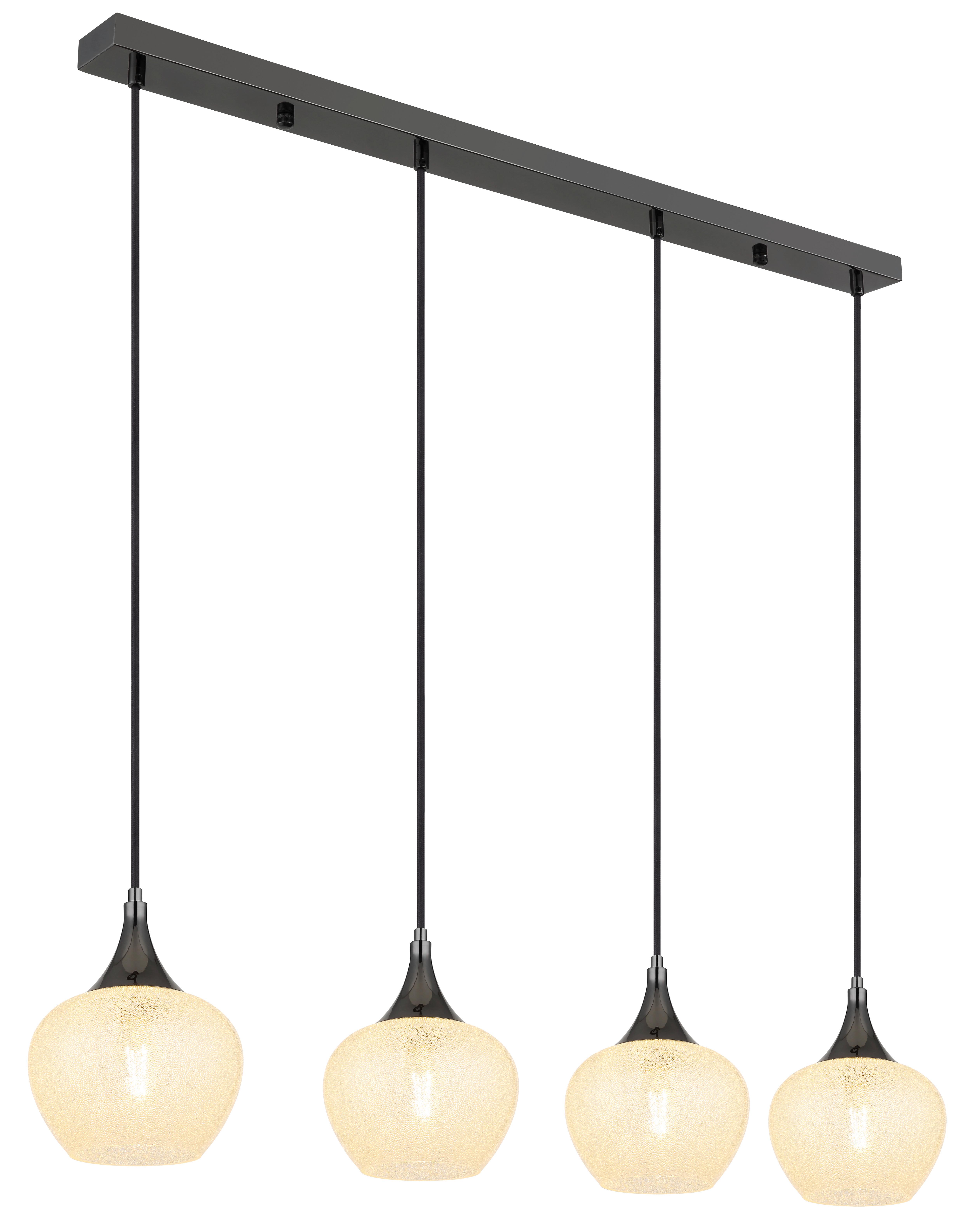 Hängeleuchte 15548-4hk - Klar/Chromfarben, KONVENTIONELL, Glas/Kunststoff (99/18/120cm) - Globo