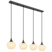 Hängeleuchte 15548-4hk - Klar/Chromfarben, KONVENTIONELL, Glas/Kunststoff (99/18/120cm) - Globo