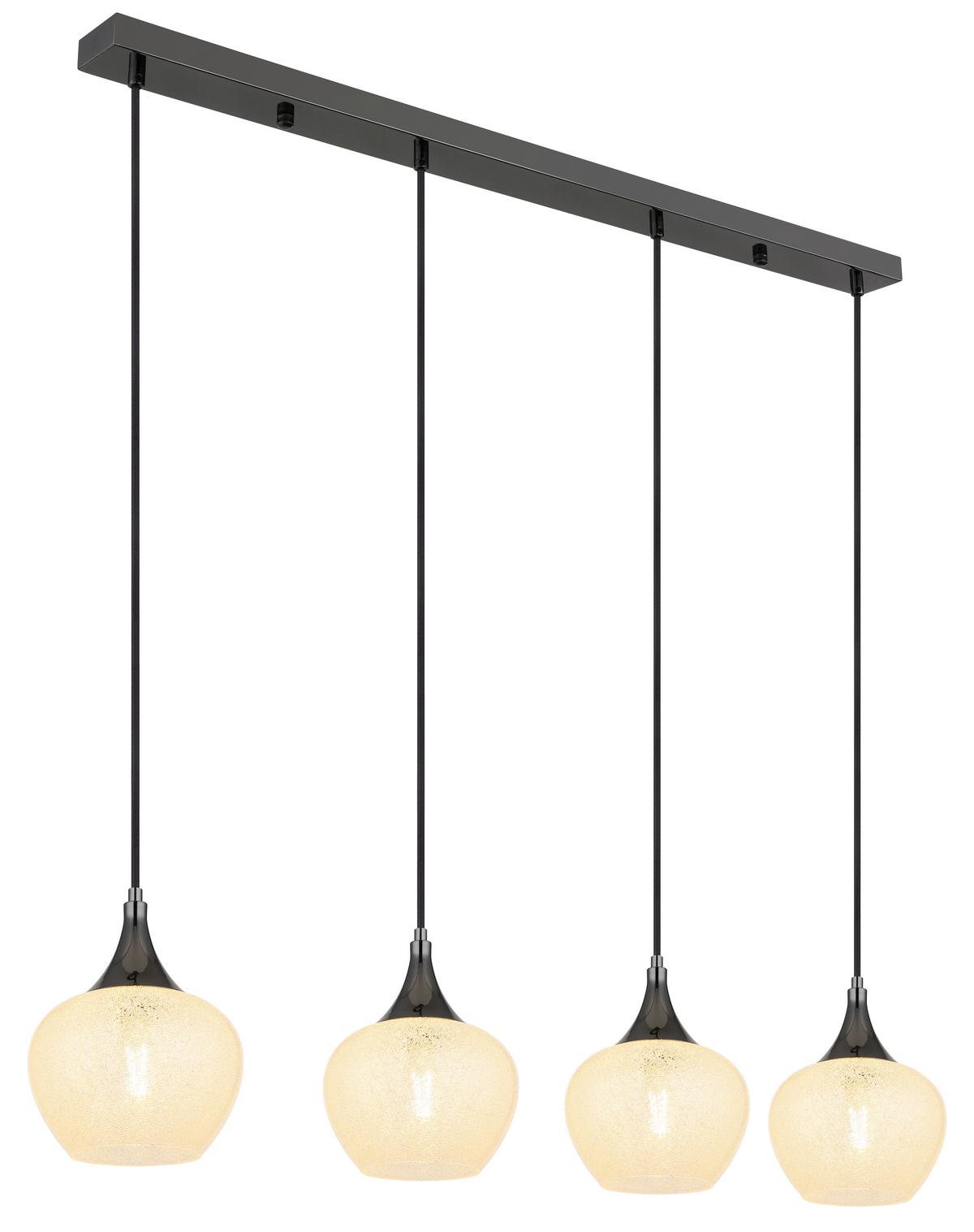 Hängeleuchte 15548-4hk - Klar/Chromfarben, KONVENTIONELL, Glas/Kunststoff (99/18/120cm) - Globo