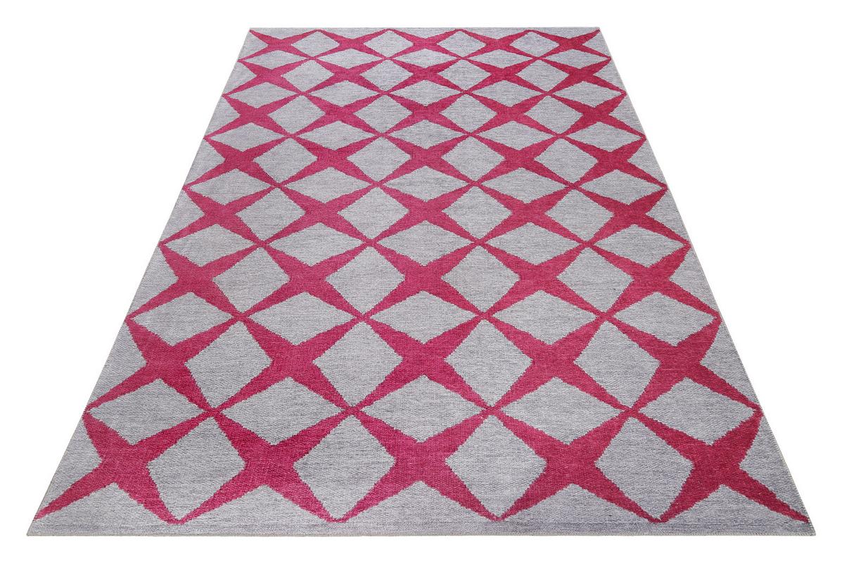Webteppich Bordeaux/sandfarben Caledon 80x150 Cm - Sandfarben/Bordeaux, KONVENTIONELL, Textil (80/150cm) - Esprit