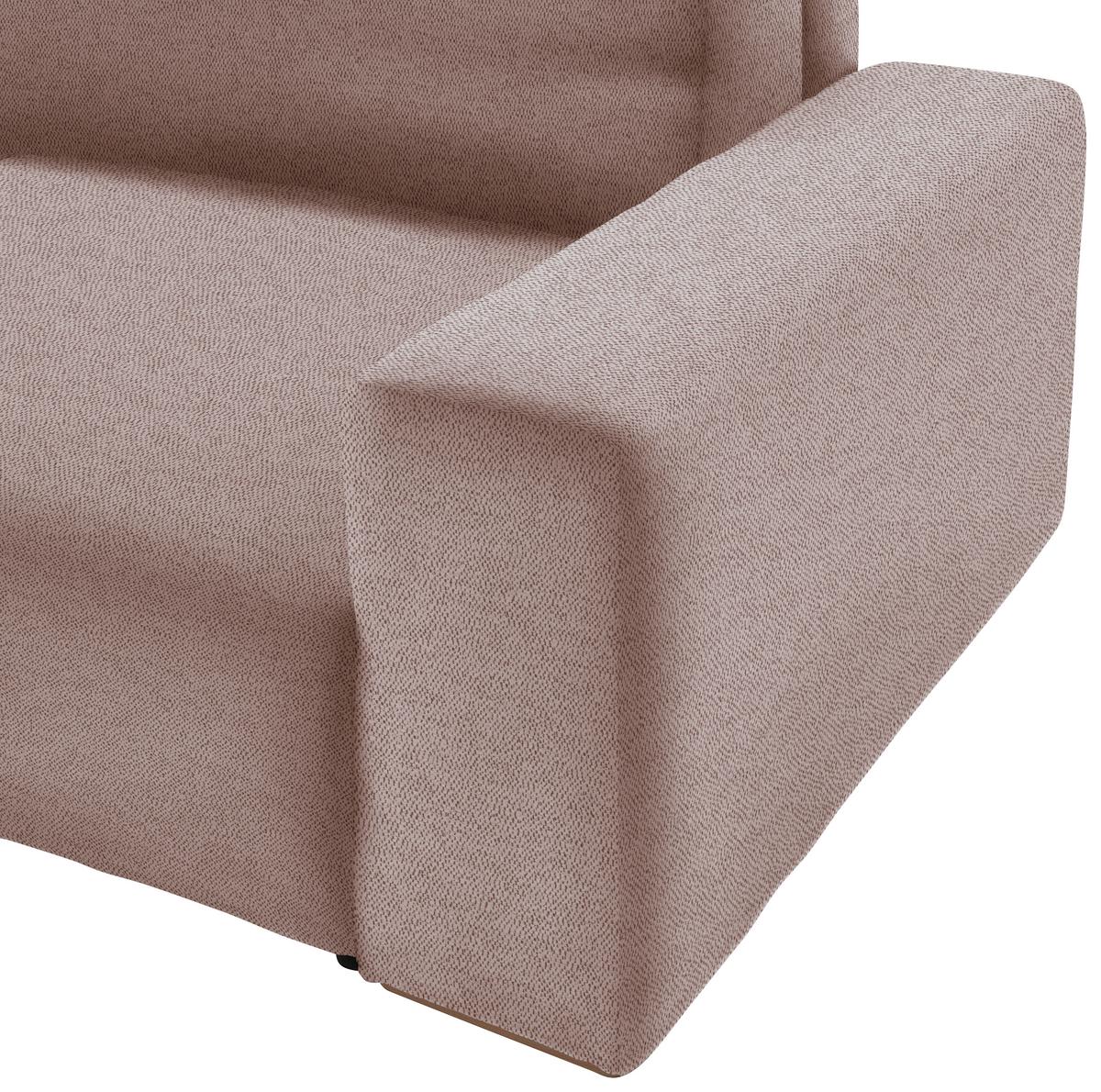 Schlafsofa Vouge Altrosa Bettkasten, B: 255 Cm - Buchefarben/Schwarz, KONVENTIONELL, Textil (255/86/123cm) - Livetastic