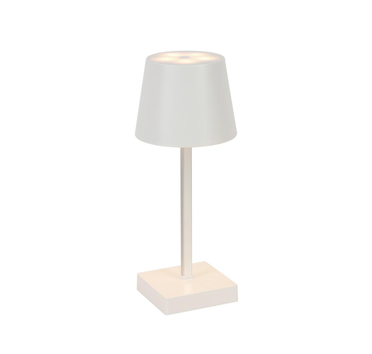 Tischlampe Borka dimmbar Weiß - Weiß, MODERN, Kunststoff/Metall (10,5/26cm) - Luca Bessoni