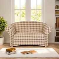 2-Sitzer Loretta ca. 153x83x85 cm - Hellbraun/Braun, Basics, Holz/Textil (153/83/85cm)