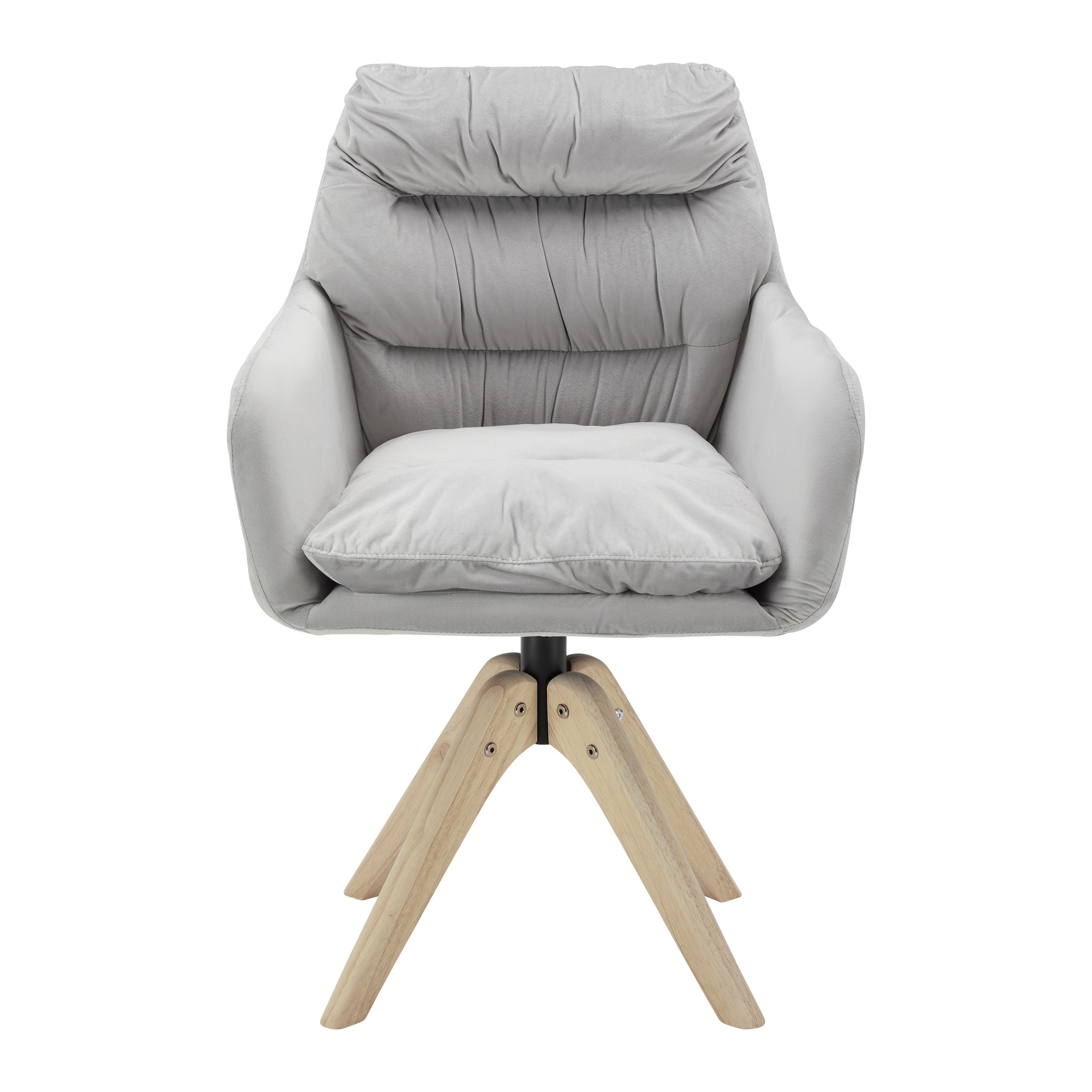 Židle Juana Světlešedá - světle šedá/přírodní barvy, Moderní, kov/dřevo (61/93/65cm) - Bessagi Home