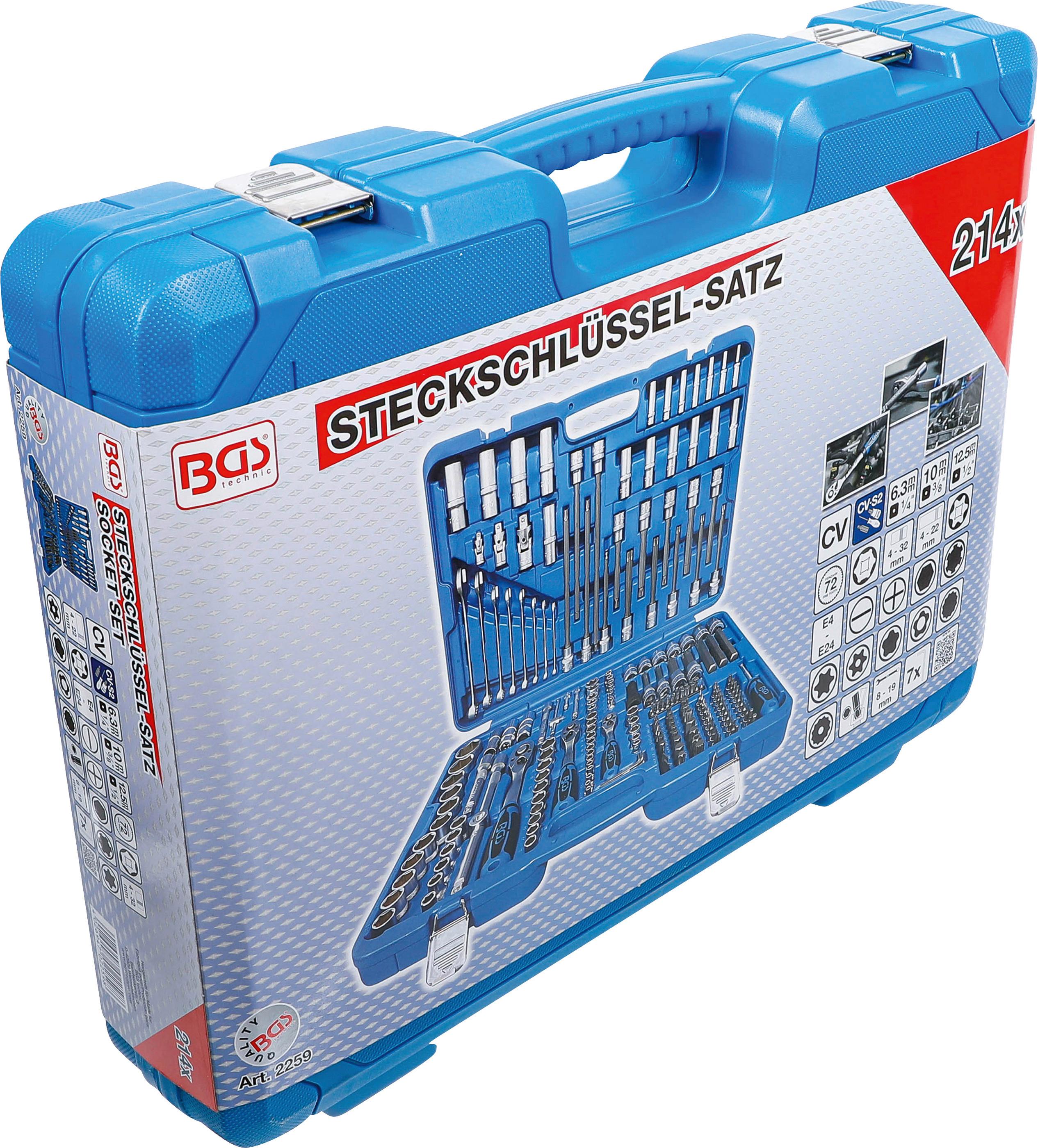 Steckschlüssel-Satz-Sechskant Blau/Silberfarben B: 45 cm - Blau/Silberfarben, Basics (66/45/12cm)