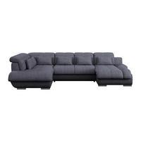 Sedací souprava MULTI tvar U, tmavě modrá - barvy chromu/tmavě modrá, Moderní, kov/textil (228/345/184cm) - Luca Bessoni