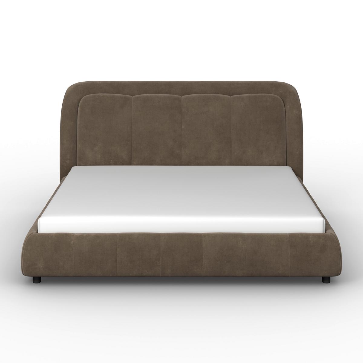 Čalúnená posteľ ANTON 160x200 cm, sivá - hnedá/svetlohnedá, Modern, kov/drevo (160/200cm) - Bessagi Home