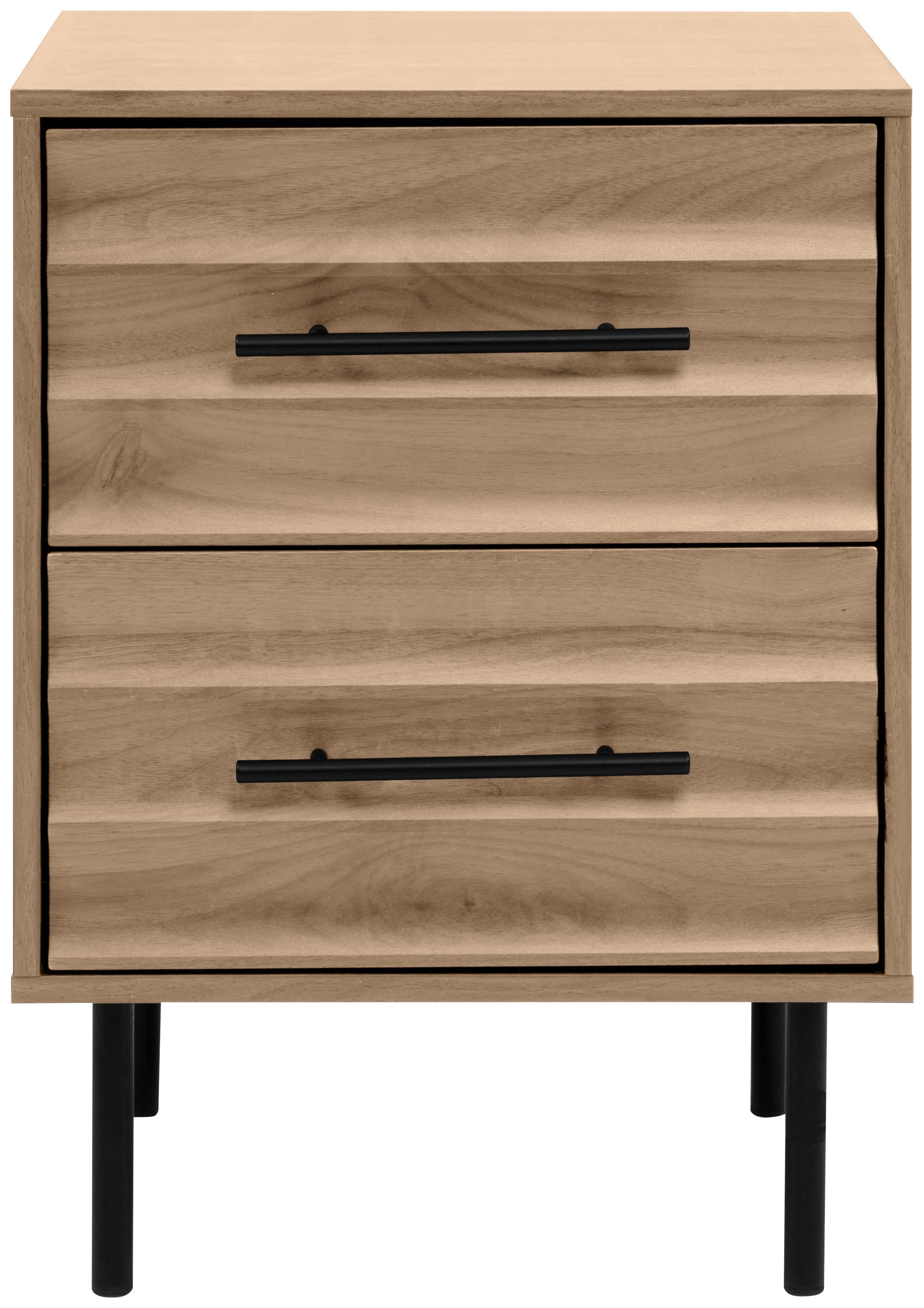 Nachtkästchen Carlton Eiche Artisan H: 55 Cm - Schwarz/Eiche Artisan, Trend, Holzwerkstoff (40/55/39cm)