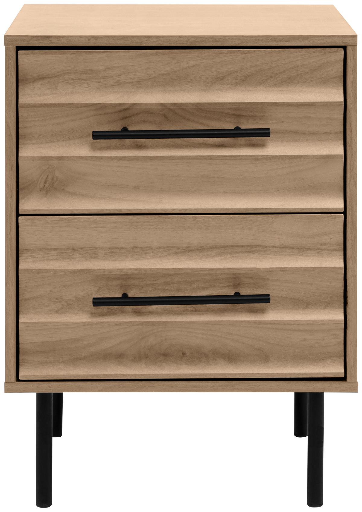 Nachtkästchen Carlton Eiche Artisan H: 55 Cm - Schwarz/Eiche Artisan, Trend, Holzwerkstoff (40/55/39cm)