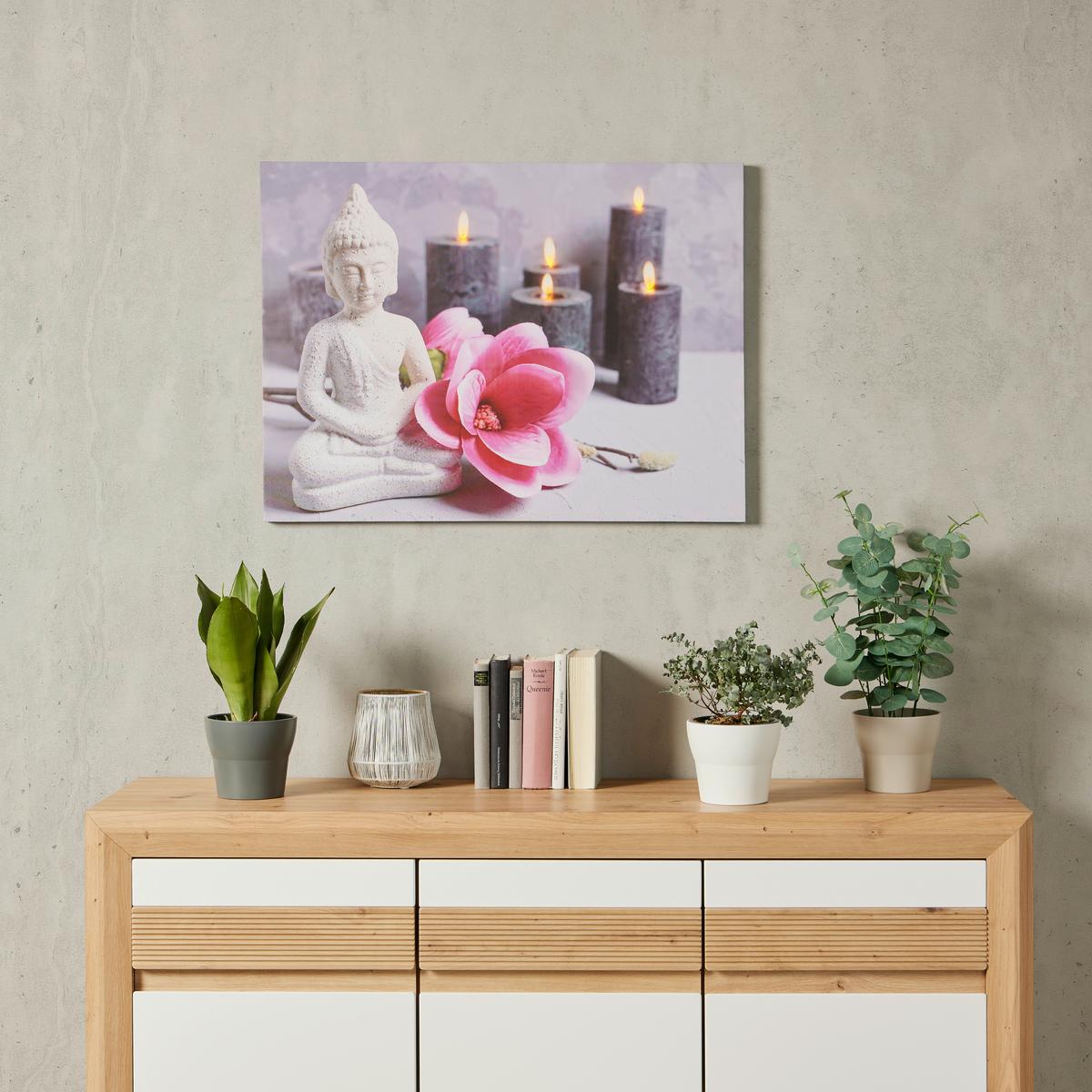 Leuchtbild Pati - Multicolor/Naturfarben, Basics, Holz/Kunststoff (80/60/2,5cm) - Luca Bessoni