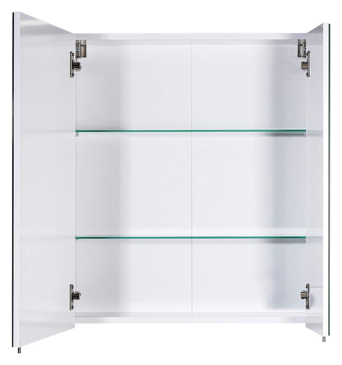 Spiegelschrank Lumo 2-türig Bht: 60x70,7x16 Cm - Weiß, MODERN, Glas/Holzwerkstoff (60/70,7/16cm) - MID.YOU