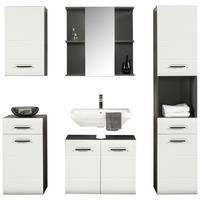 Badezimmer Pearl New Snol Anthrazit, Weiß B: 150 cm - Anthrazit/Weiß, KONVENTIONELL, Holzwerkstoff (150/188,5/29,6cm)