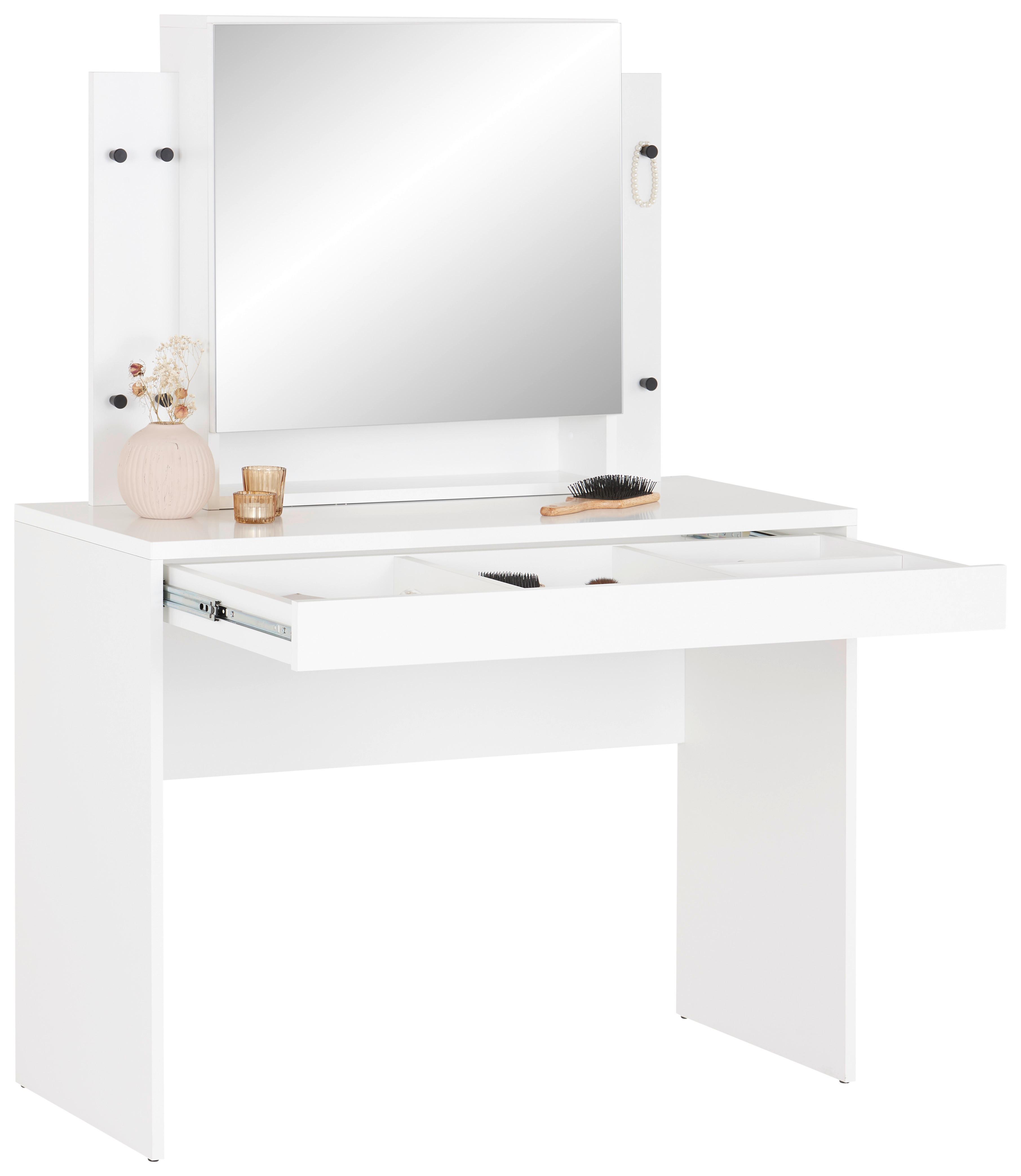 Sminkasztal Sandy - fehér, Modern, faalapú anyag (100/76/45cm)