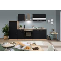 Küchenzeile Ohne Geräte B: 270 Cm Schwarz/eiche Dekor - Eichefarben/Schwarz, Basics, Holzwerkstoff (270cm) - Respekta