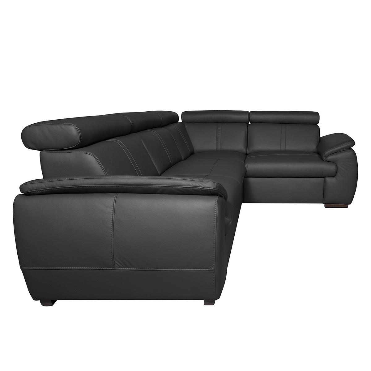 Ecksofa City Schwarz B: 265x193 Cm - Wengefarben/Schwarz, Design, Leder (265/193cm) - Livetastic