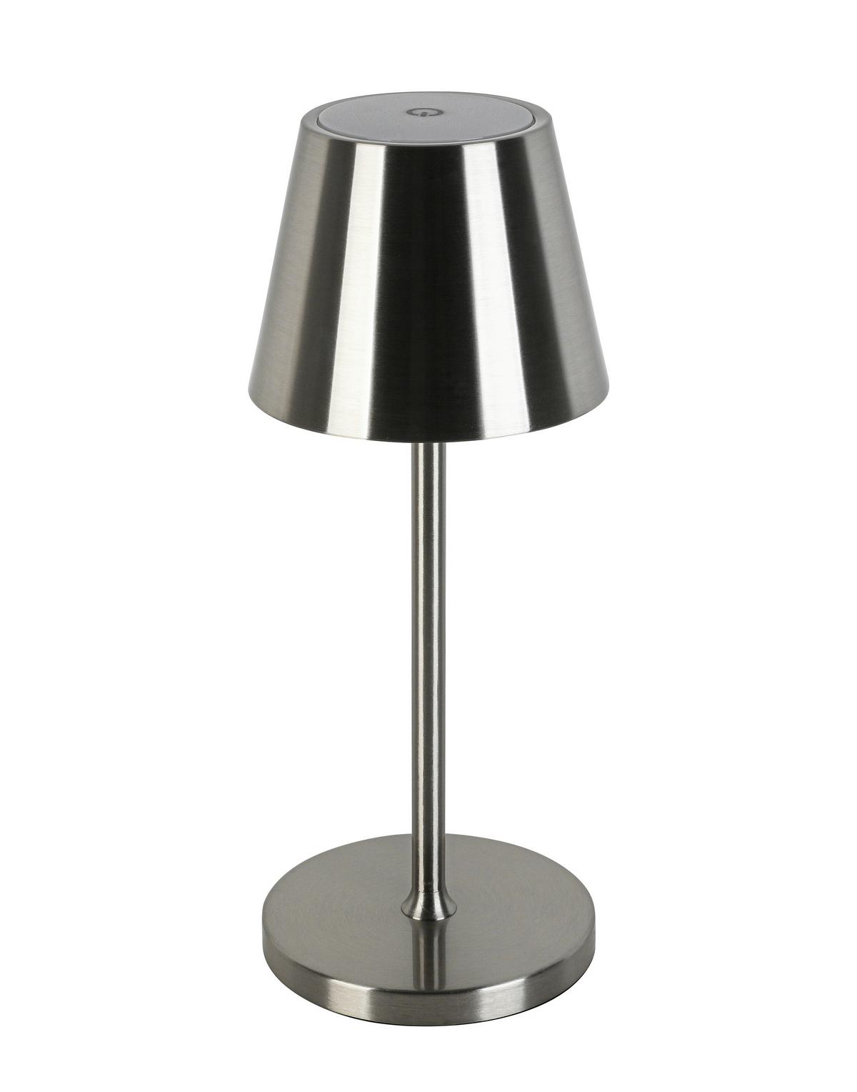 NABÍJATEĽNÁ STOLNÁ LAMPA MUSI - biela/niklová, Modern, kov/plast (12/30cm) - Mömax