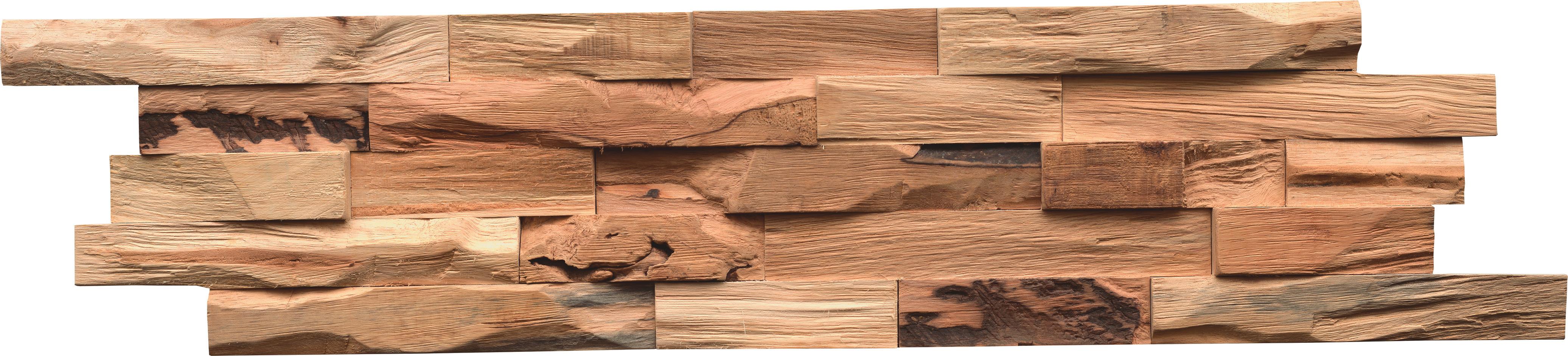 Wandverkleidung Beachwood Heavea Natural - Hellbraun, Basics, Holz (61/15/2cm)