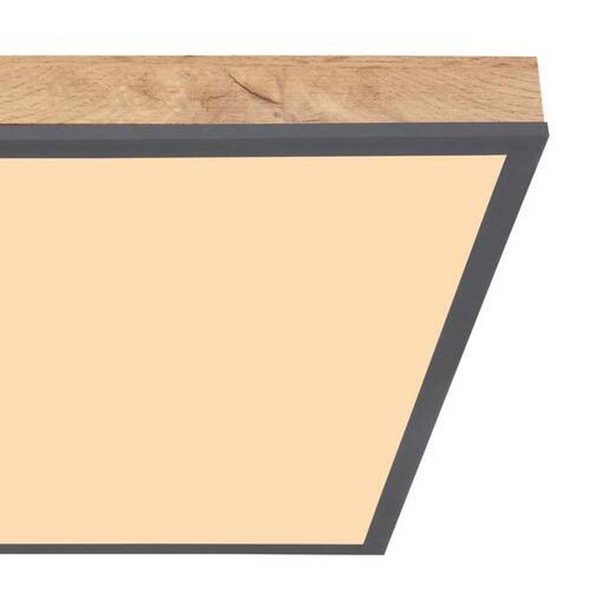 Led-deckenleuchte Doro L: 45 Cm - Opal/Graphitfarben, Basics, Kunststoff/Metall (45/45/6,5cm) - Globo